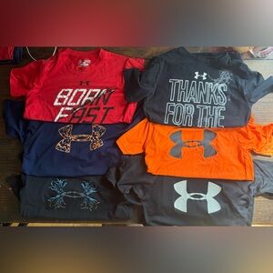 (6) Under Armour shirts size youth small lot
